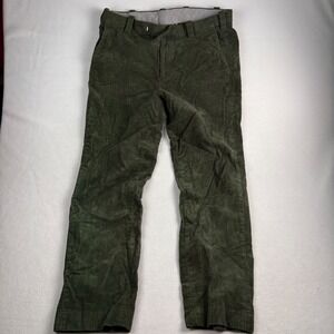 Brooks Brothers Mens Regular Fit Corduroy Pants Olive Green W38 L32 Stretch